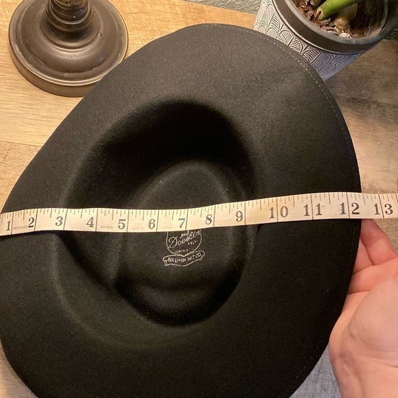 Vintage Bollman Doeskin 100% Wool Hat Black w/ Silver Studs - Picture 3 of 11